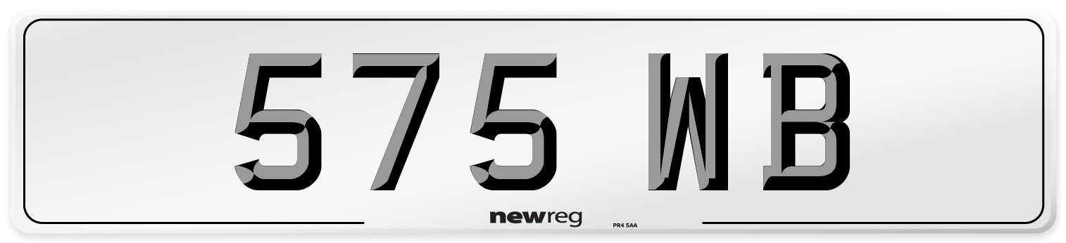 575 WB Number Plate from New Reg